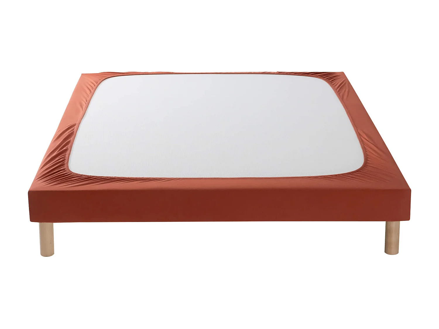 Cache-sommier coton jersey terre de sienne 70x200