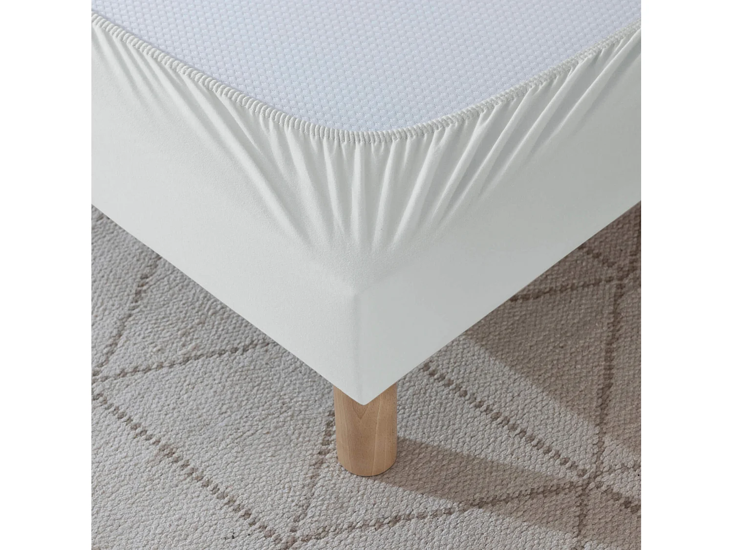 Cache-sommier coton jersey gris 160x190