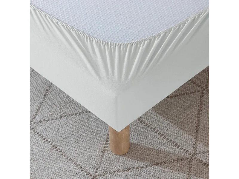 Cache-sommier coton jersey gris 90x190/200