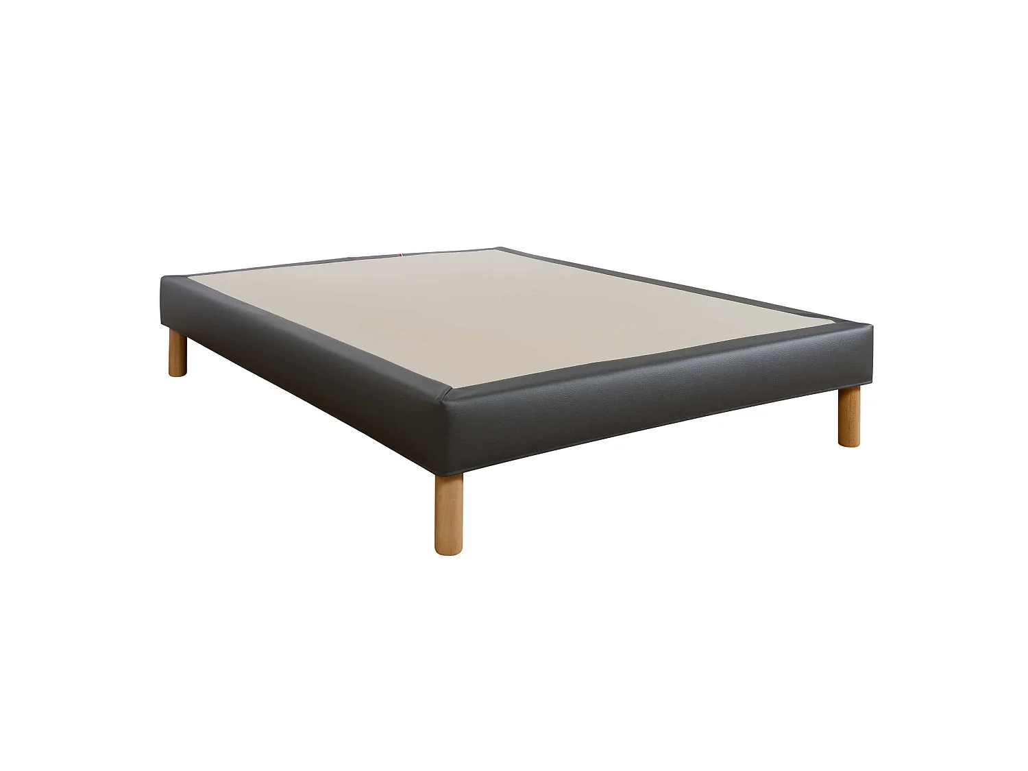 Cache-sommier intégral simili cuir orage 90x190