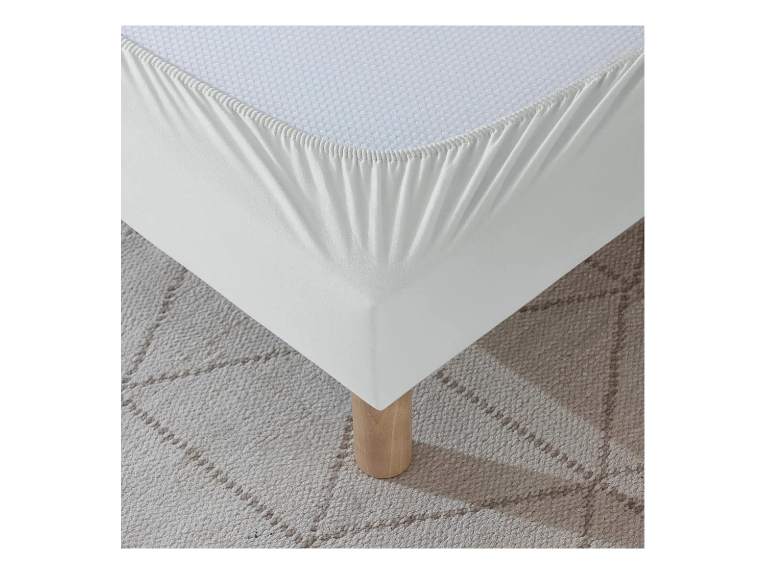 Cache-sommier coton jersey gris 120x200