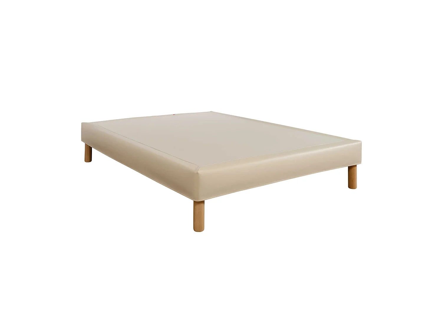 Cache-sommier intégral simili cuir sable 120x190