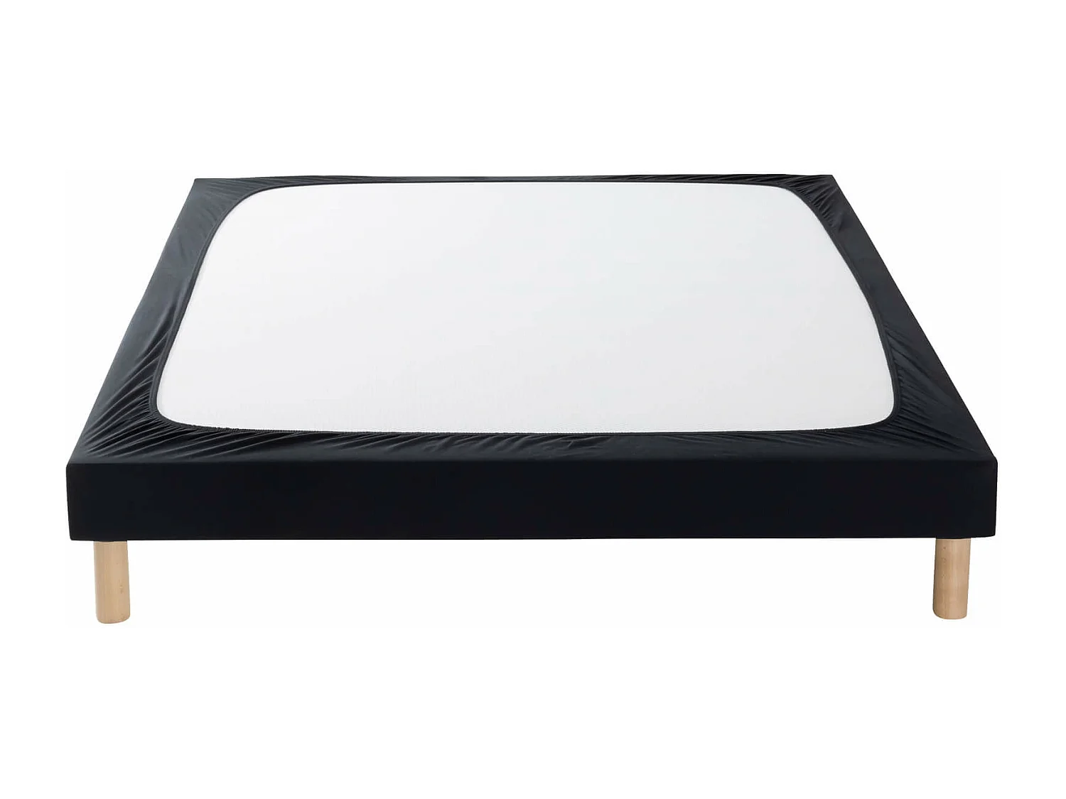 Cache-sommier coton jersey noir 130x200