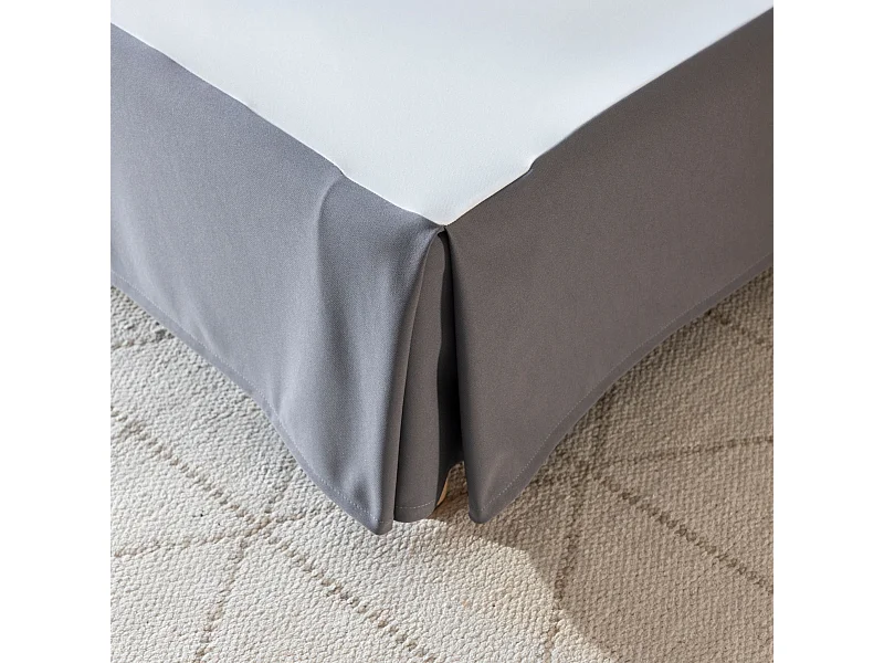 Cache-sommier intégral gris ardoise 140x190