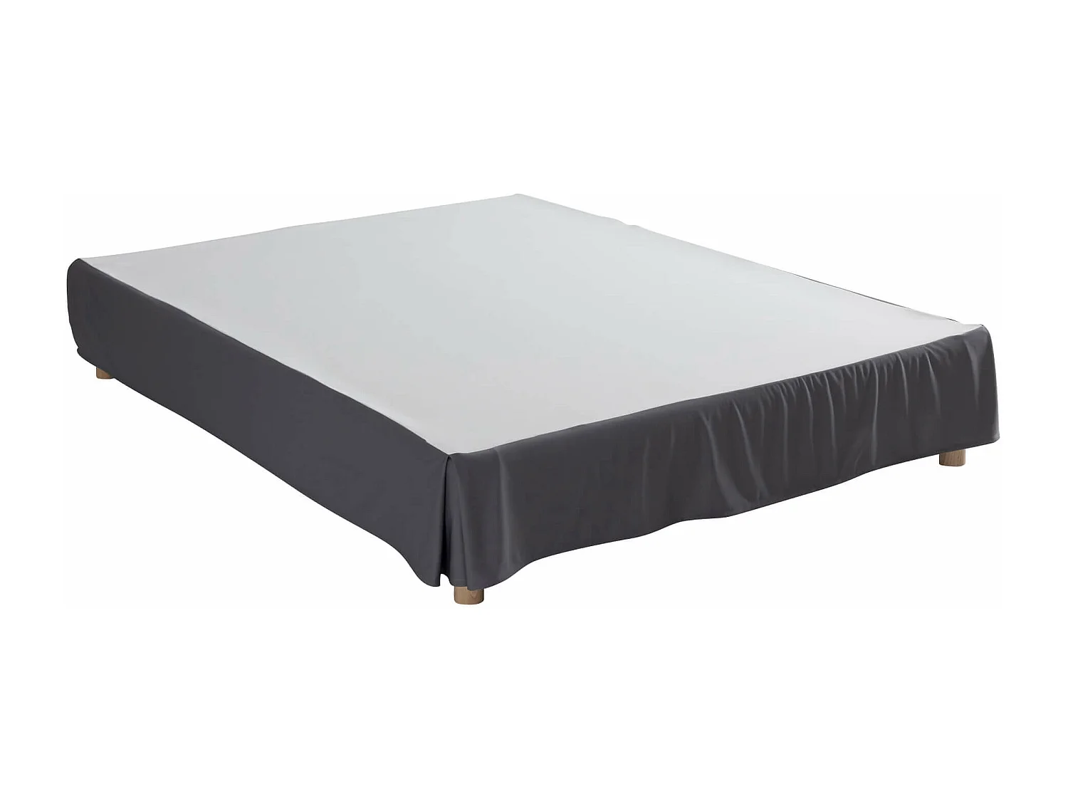 Cache-sommier intégral gris ardoise 140x190