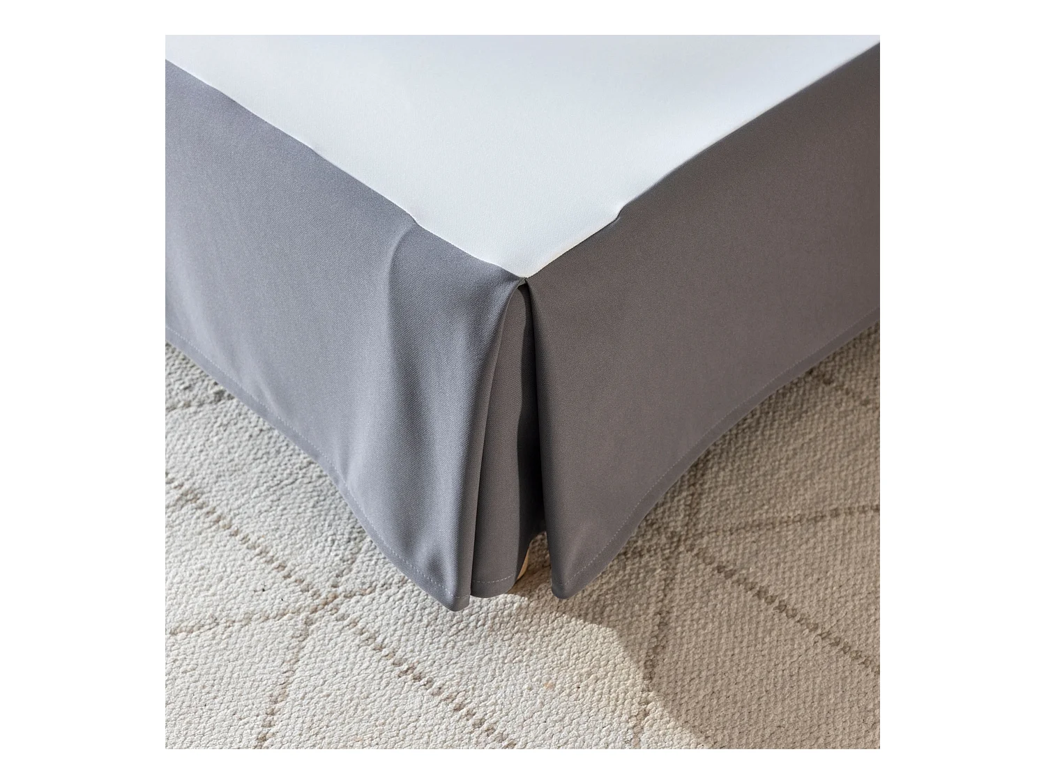 Cache-sommier intégral gris ardoise 140x190