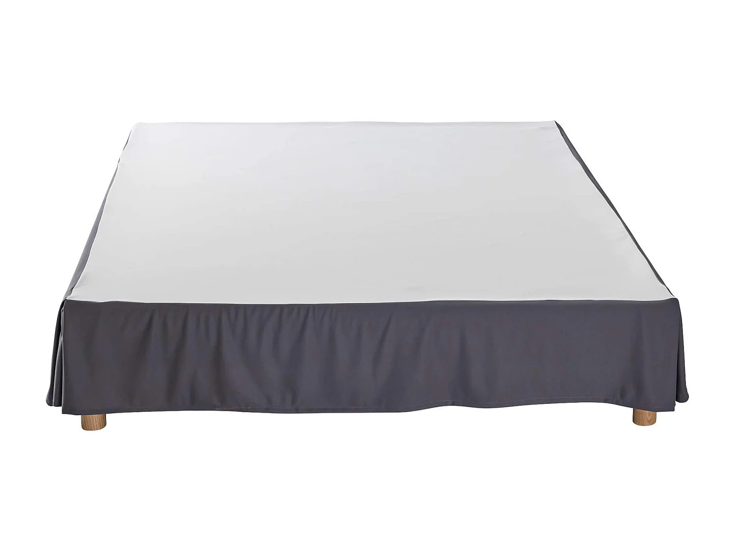 Cache-sommier intégral gris ardoise 140x190