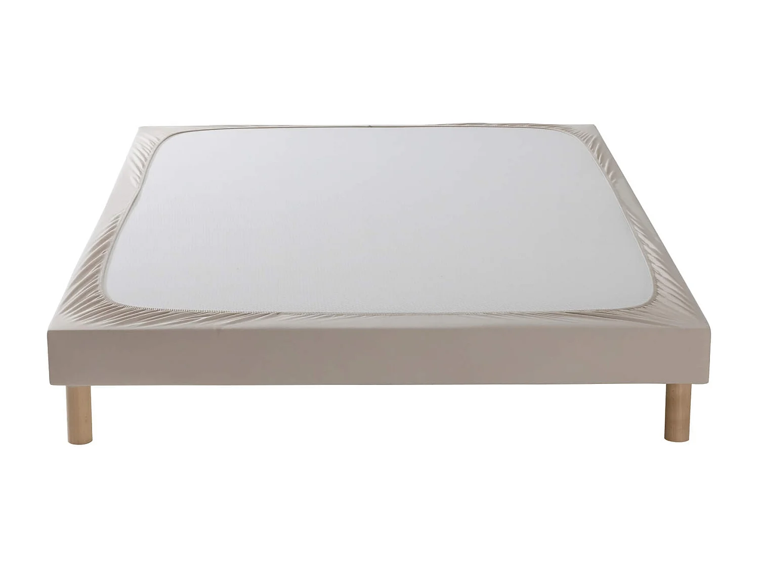 Cache-sommier coton jersey beige 120x200