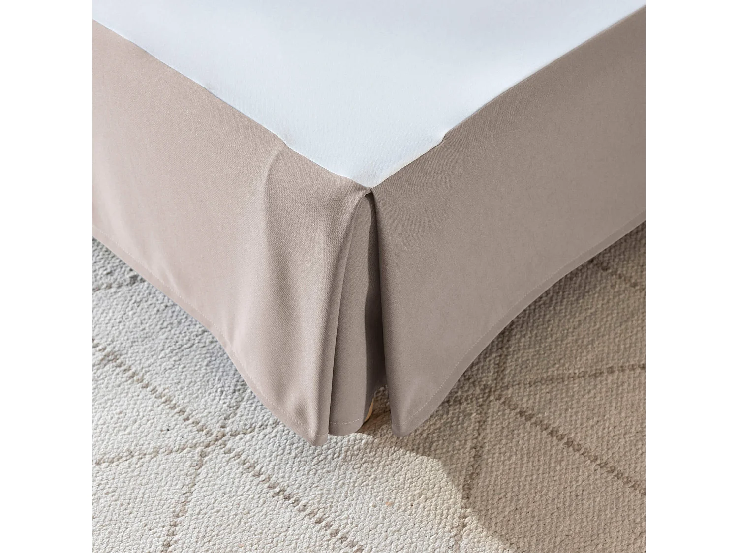 Cache-sommier intégral taupe 140x190