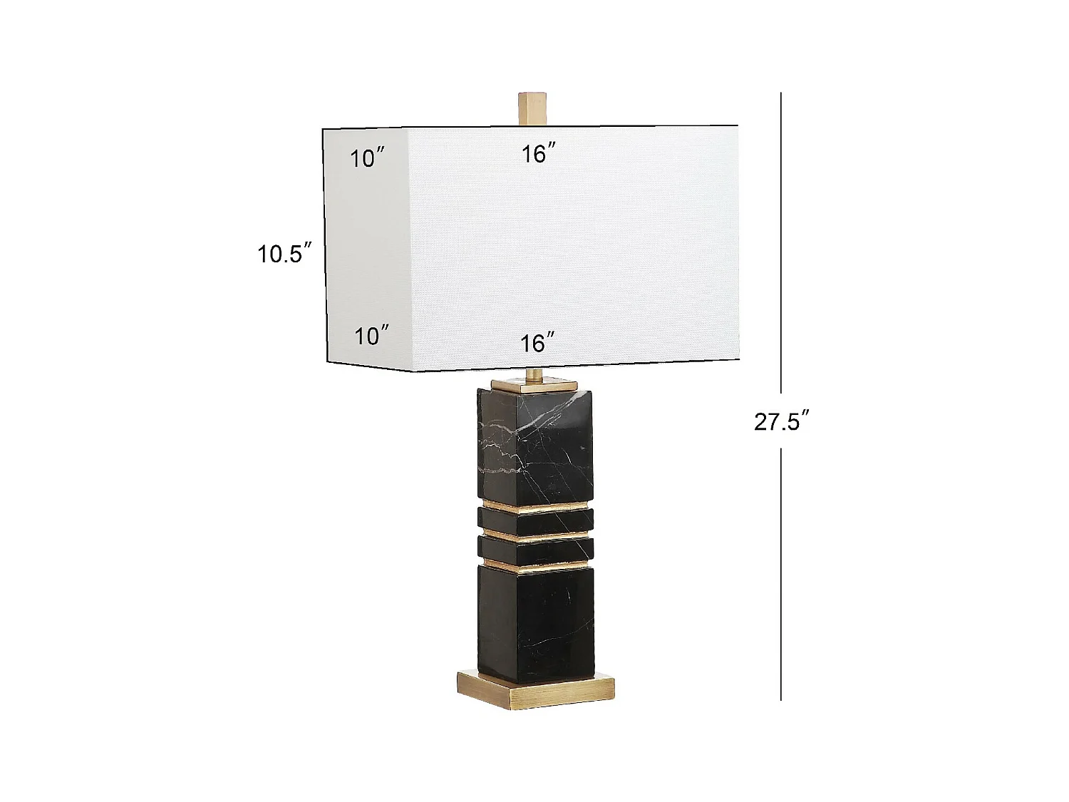 Lampe de table Noir et or 25 X 41 X 69.85 cm - Wanita