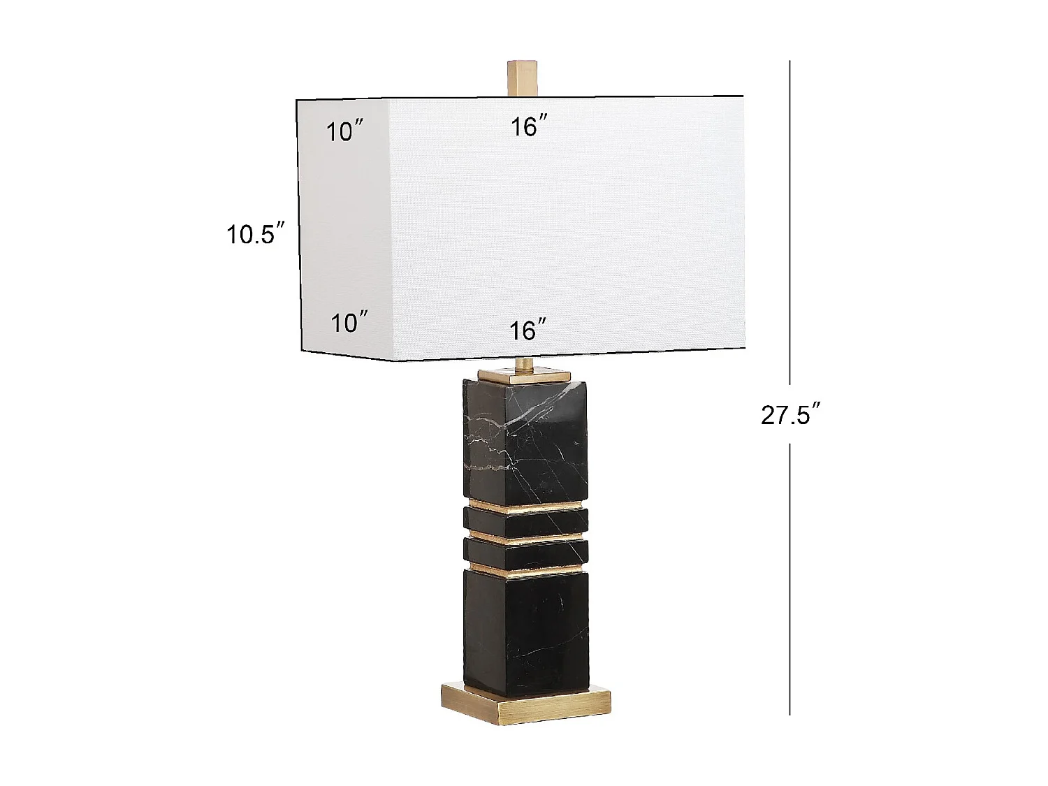 Lampe de table Noir et or 25 X 41 X 69.85 cm - Wanita