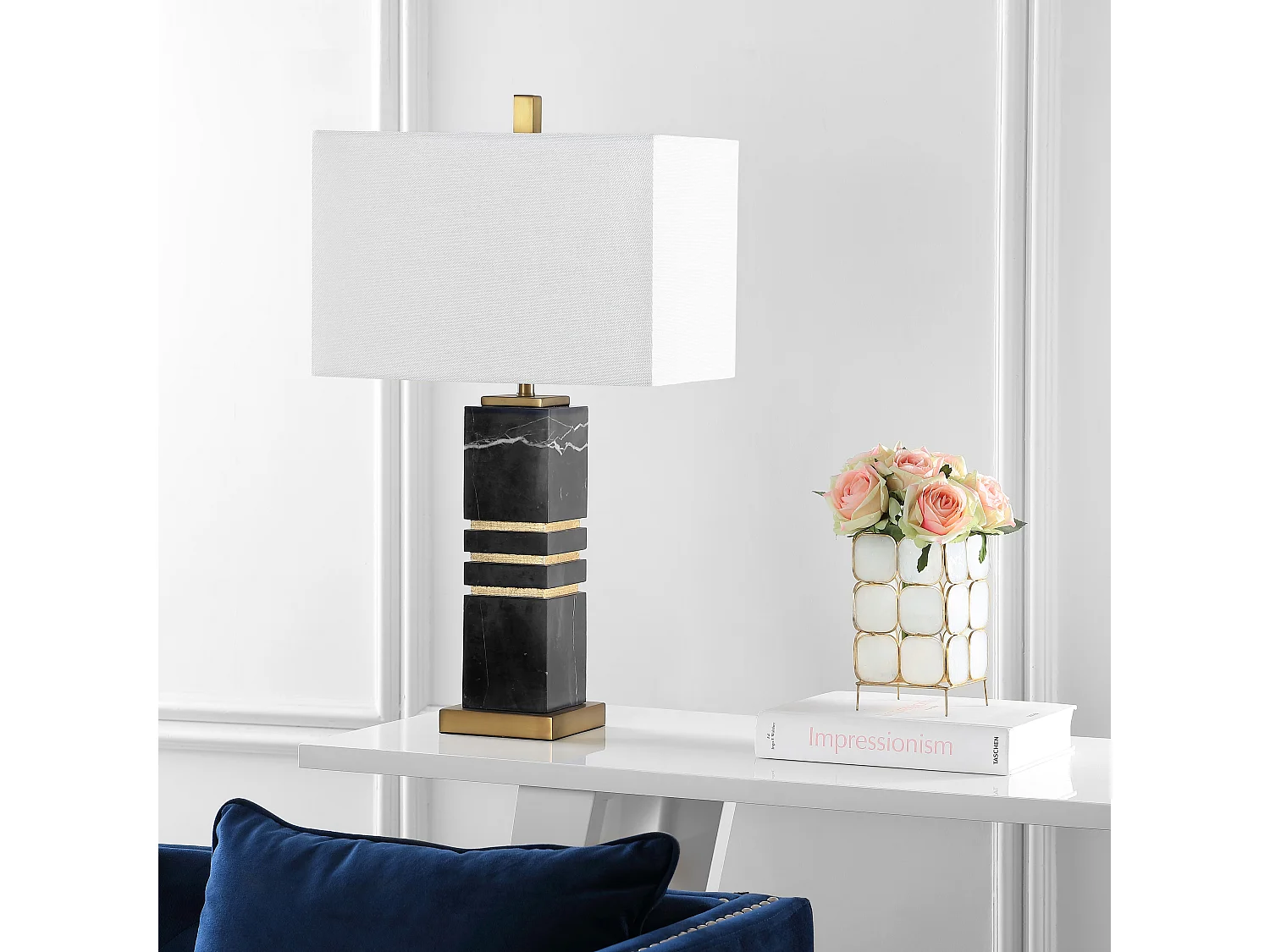 Lampe de table Noir et or 25 X 41 X 69.85 cm - Wanita