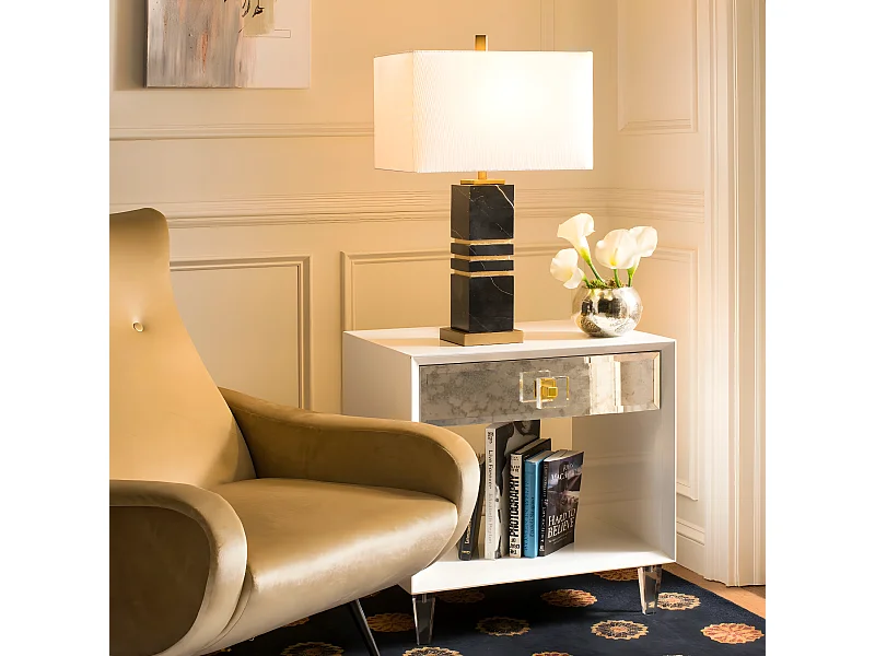 Lampe de table Noir et or 25 X 41 X 69.85 cm - Wanita