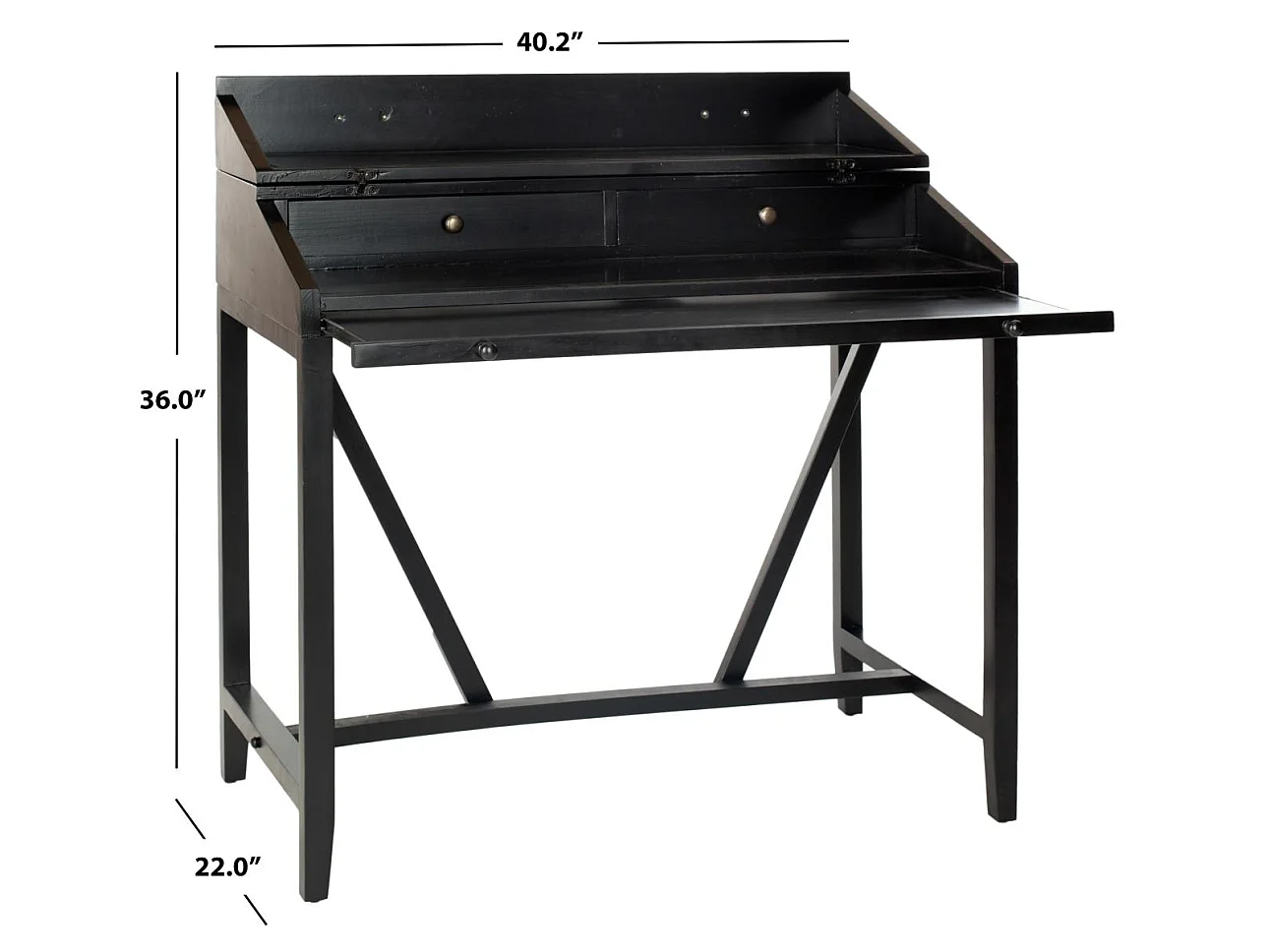 Bureau Noir 56 X 102 X 91.44 cm - Florene