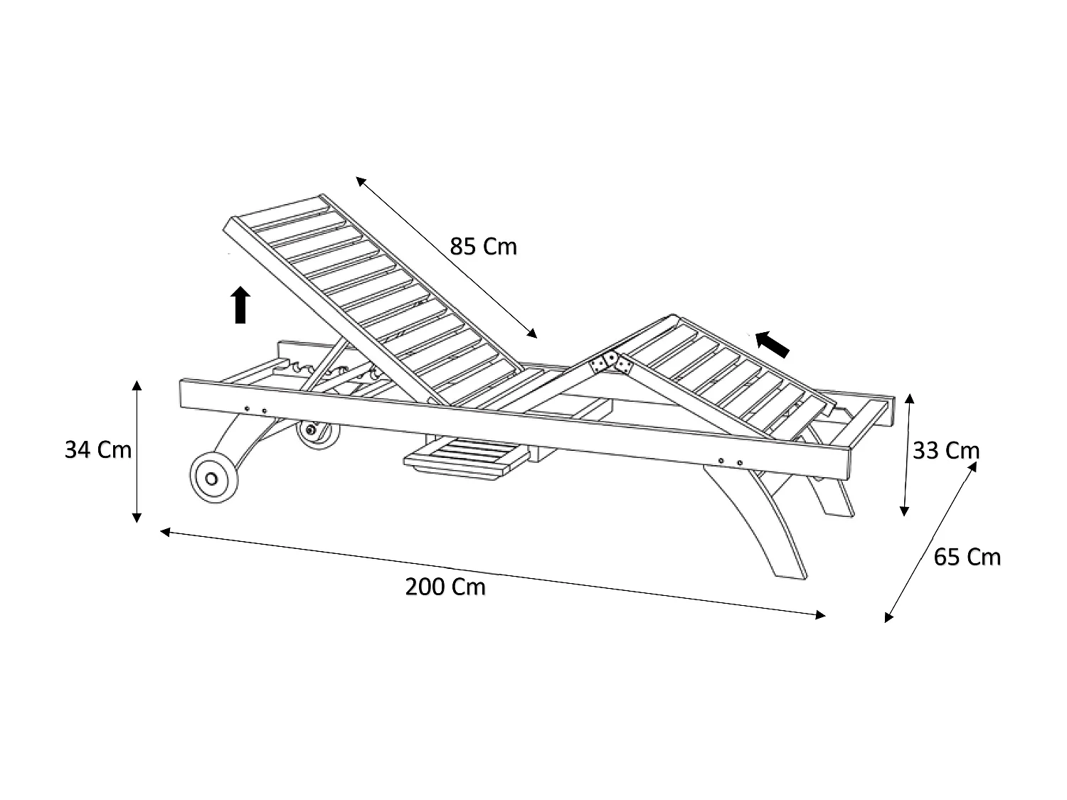 Lettino prendisole multiposizione BYBLOS - Teak