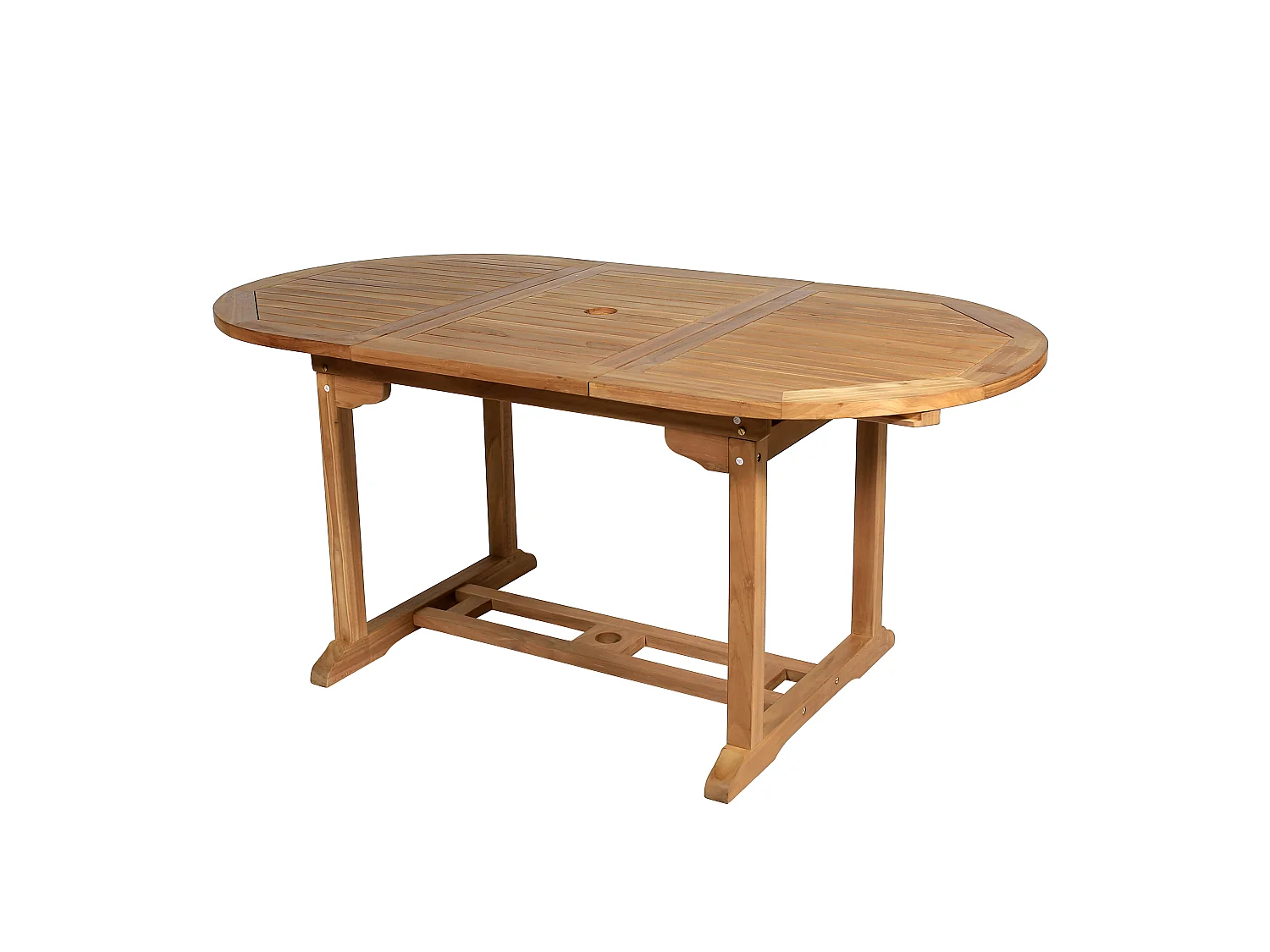 Tavolo da pranzo da giardino allungabile BYBLOS - Teak - L 120-170 cm