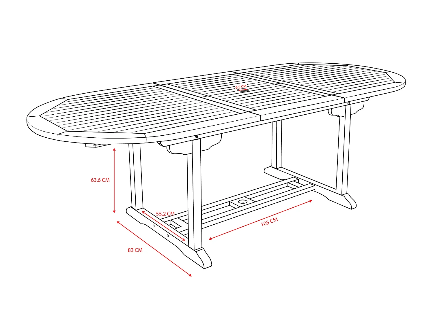 Table à manger de jardin extensible  - Teck - L180-240 cm - BYBLOS II de MYLIA
