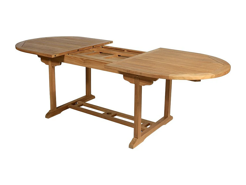 Uittrekbare tuineettafel BYBLOS - Teak - L180/240 cm 