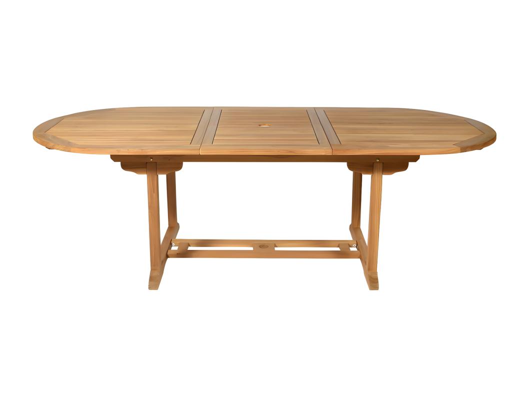 Tavolo da pranzo da giardino estensibile BYBLOS - Teak - L180-240 cm