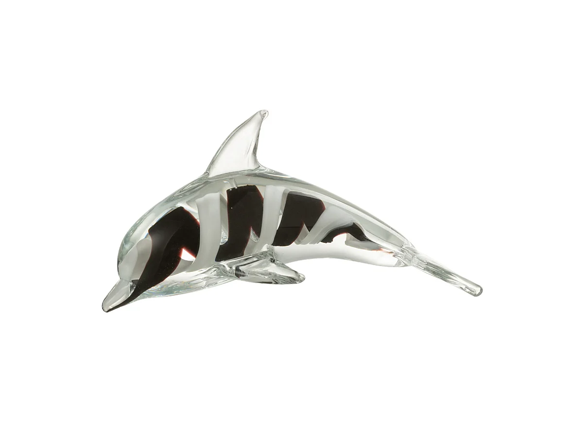 Presse-Papier Design "Dauphin" 24cm Noir & Blanc