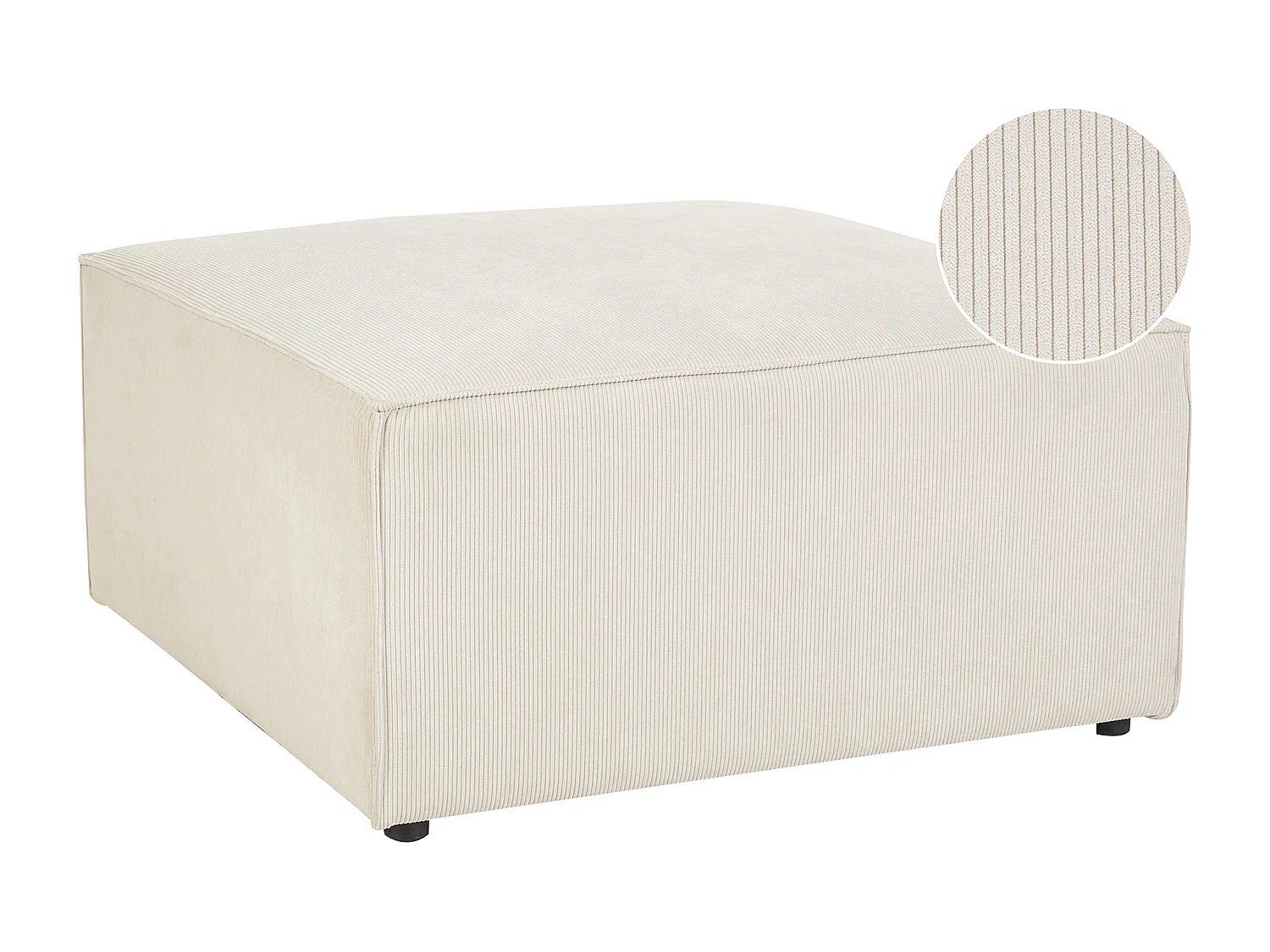 Ottoman LEMVIG Velours côtelé Beige clair