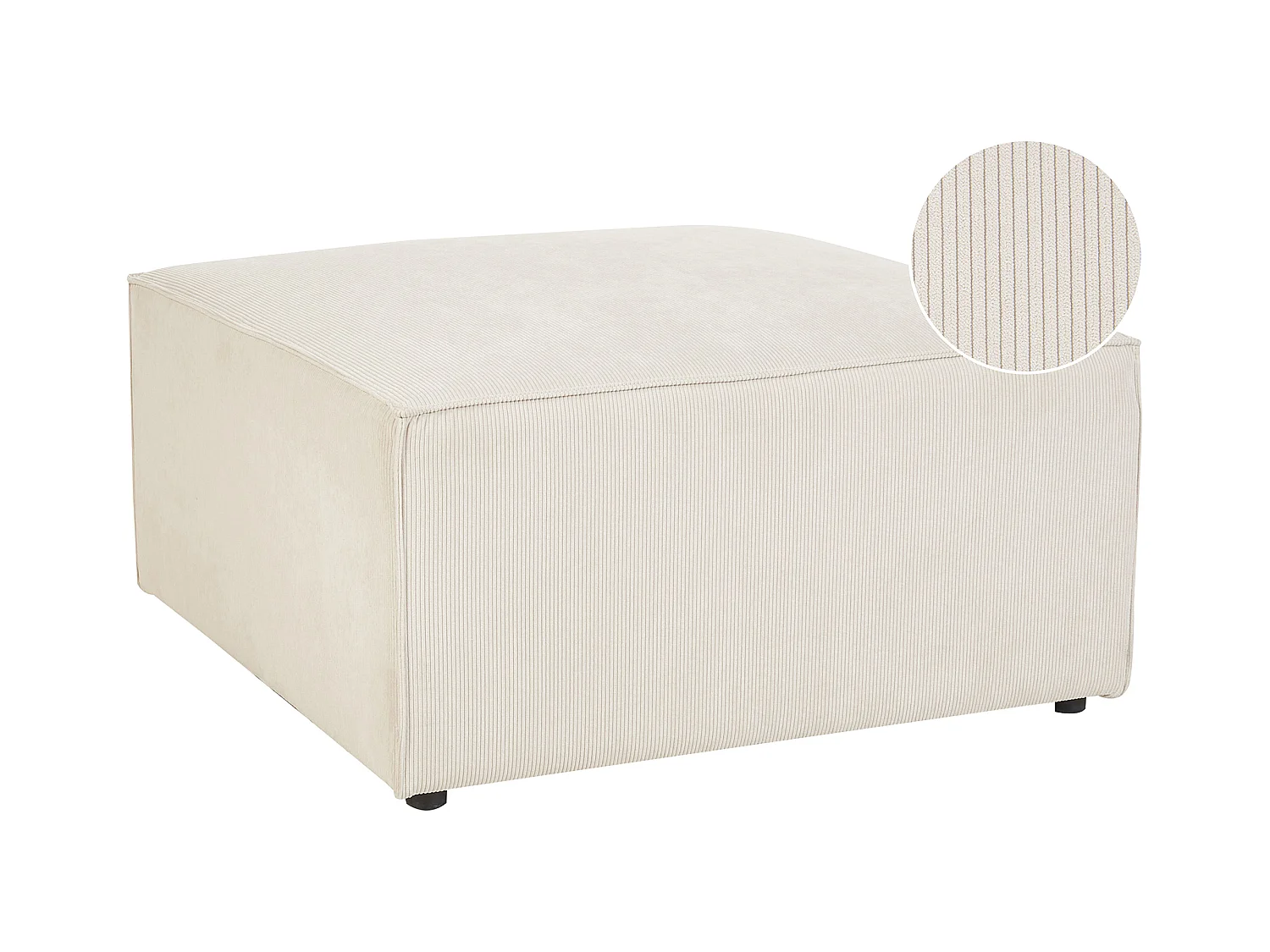 Ottoman LEMVIG Velours côtelé Beige clair