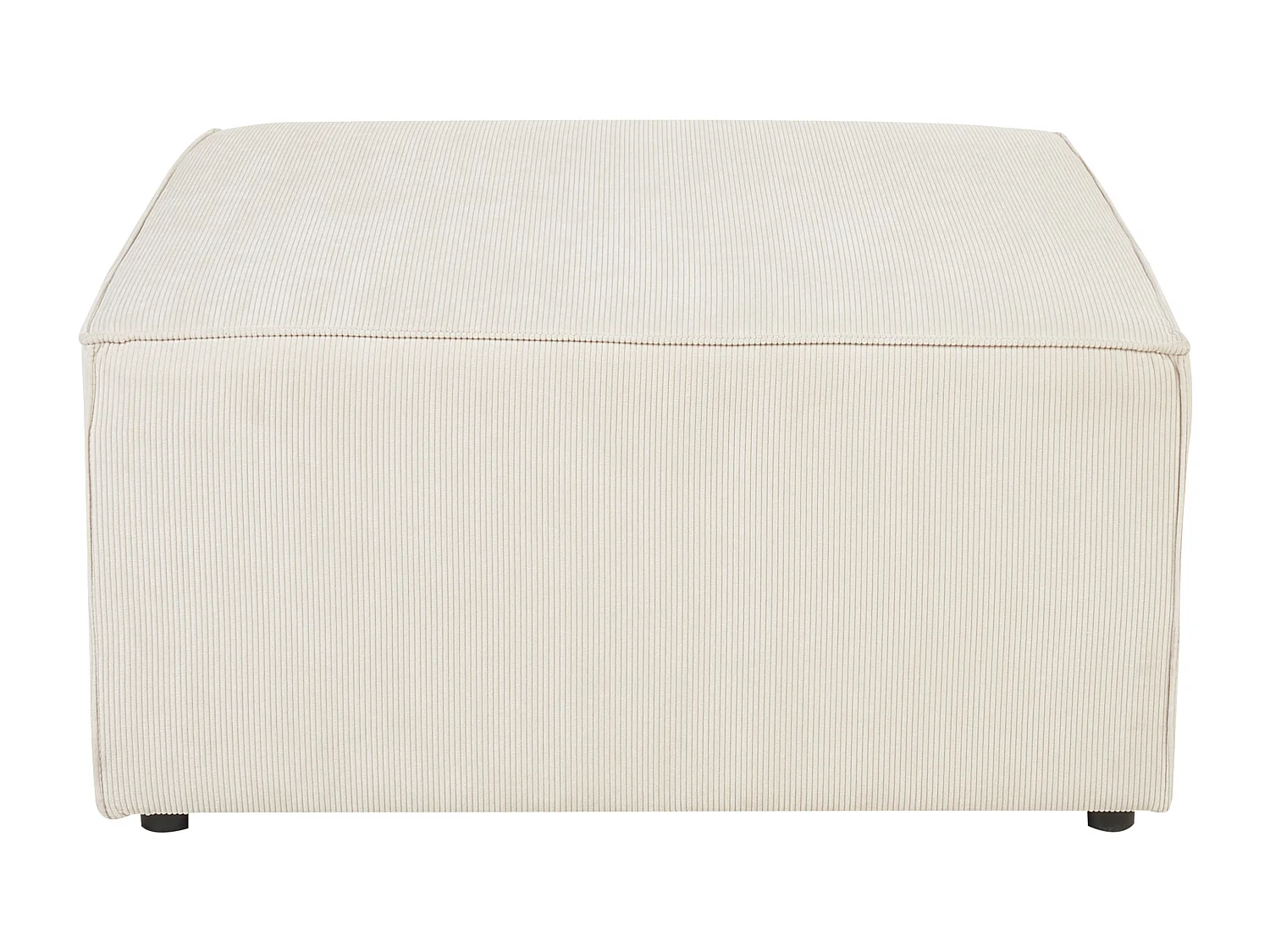 Moderne Ottomane Stoffbezug Cord beige 1-Sitzer Pouf für Modulsofa Lemvig