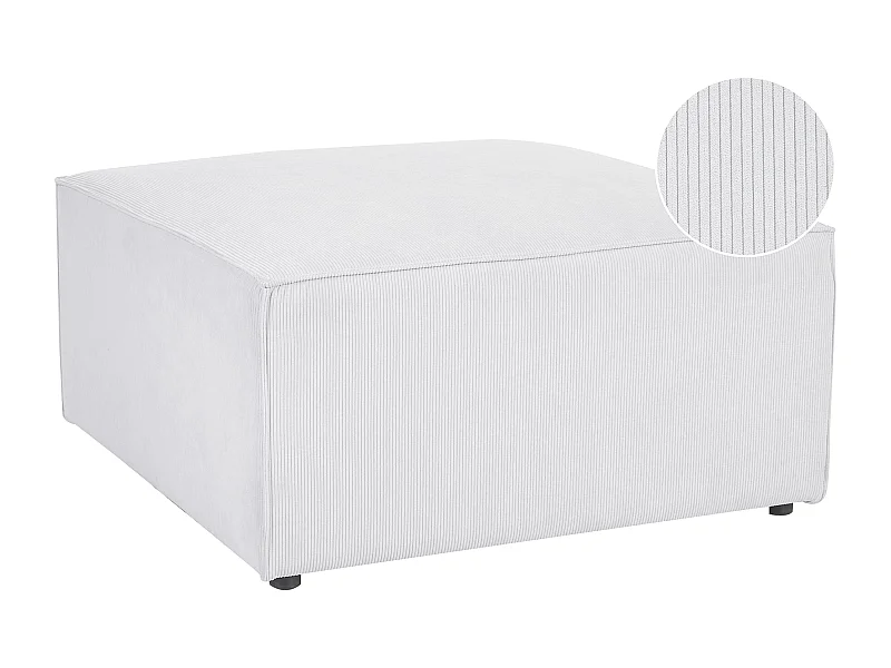 Moderne Ottomane Stoffbezug Cord weiß 1-Sitzer Pouf für Modulsofa Lemvig