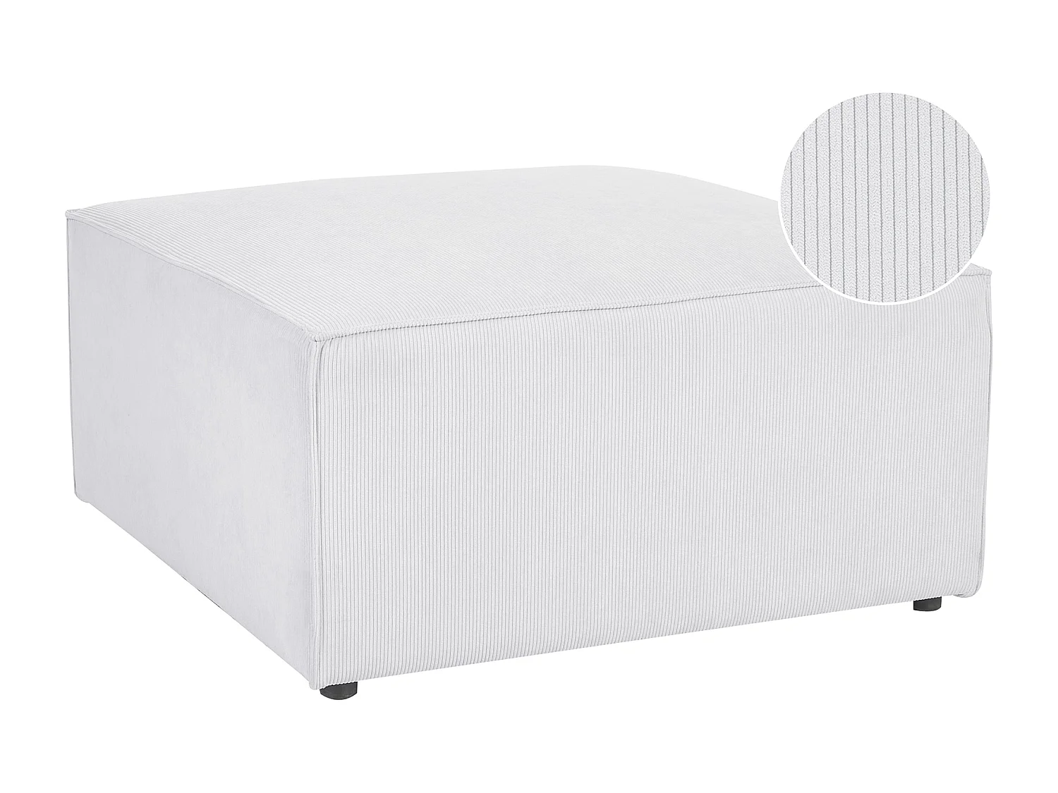 Moderne Ottomane Stoffbezug Cord weiß 1-Sitzer Pouf für Modulsofa Lemvig
