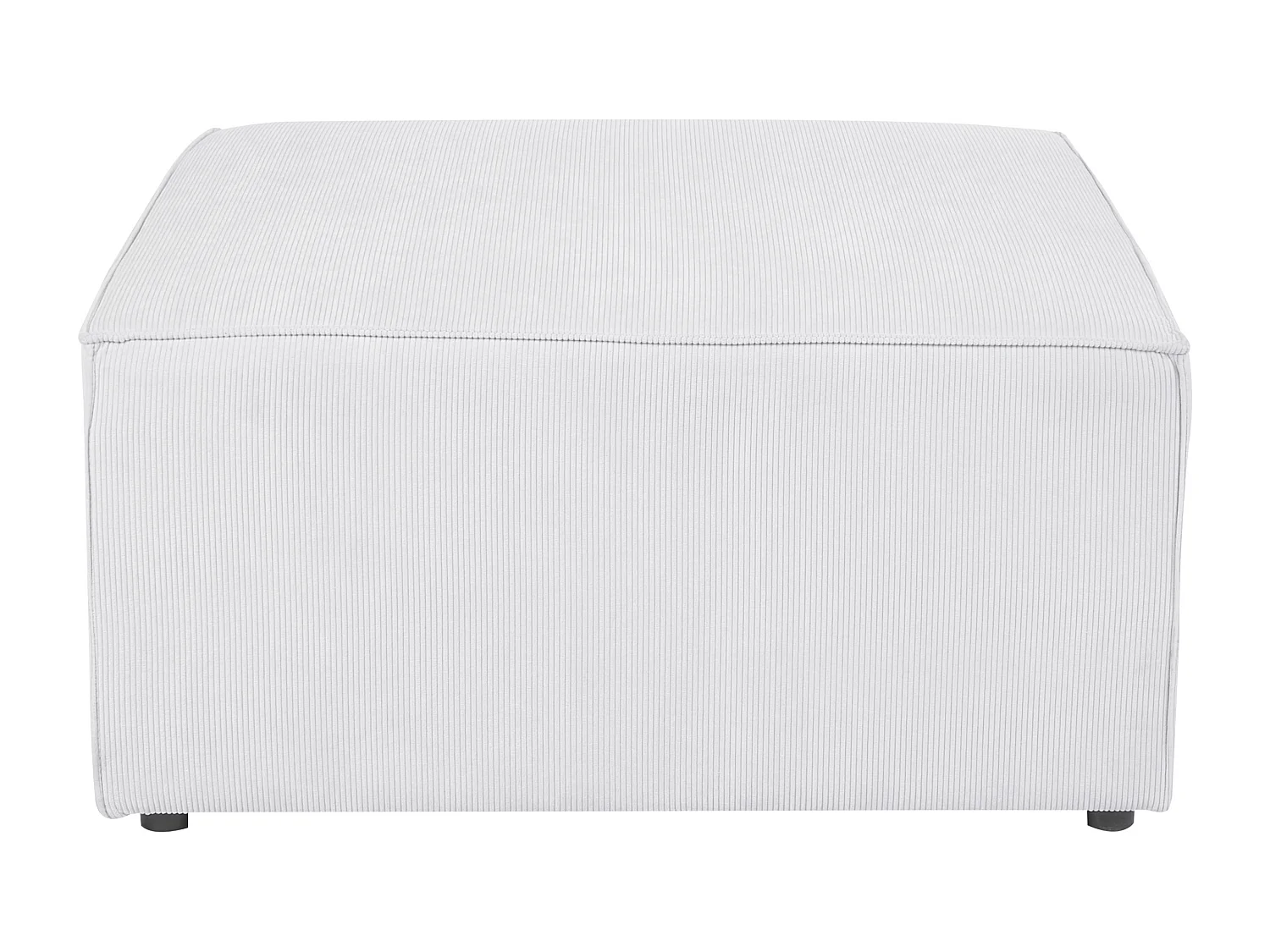 Moderne Ottomane Stoffbezug Cord weiß 1-Sitzer Pouf für Modulsofa Lemvig