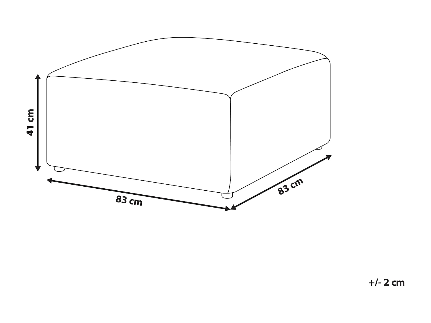 Moderne Ottomane Stoffbezug Cord weiß 1-Sitzer Pouf für Modulsofa Lemvig
