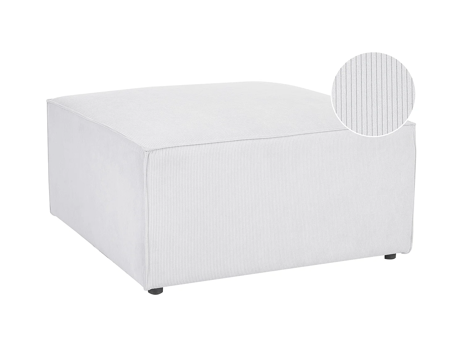 Ottoman LEMVIG Velours côtelé Blanc cassé
