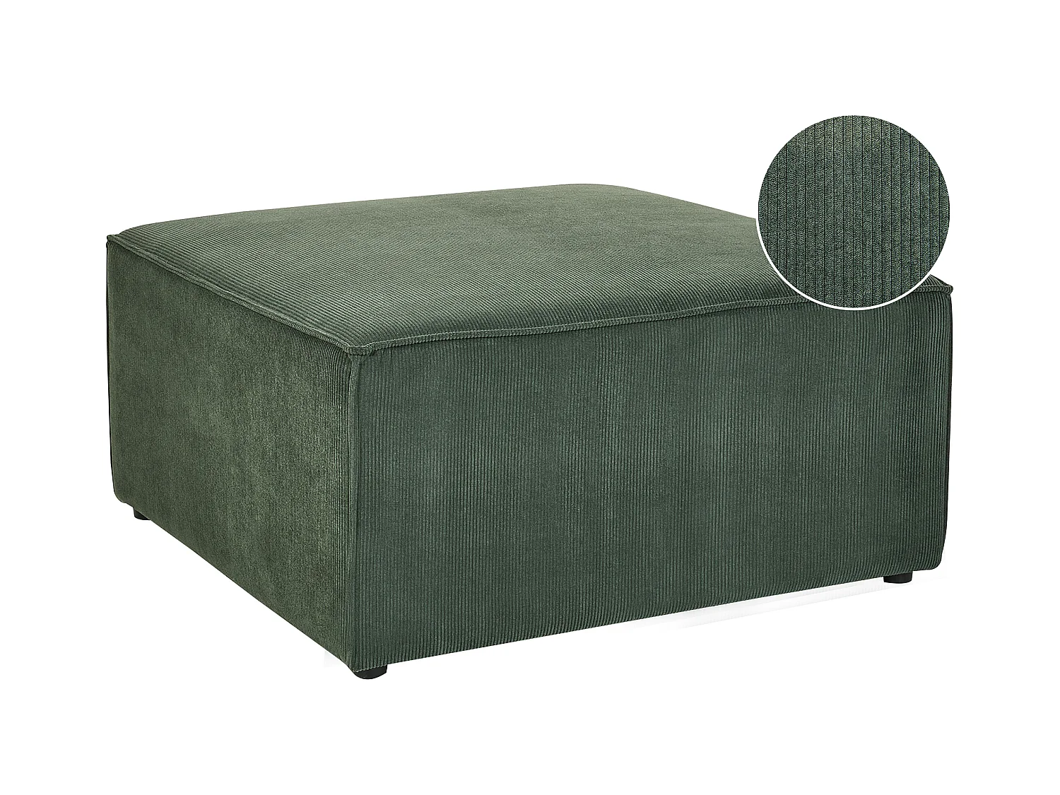 Ottoman LEMVIG Velours côtelé Vert foncé