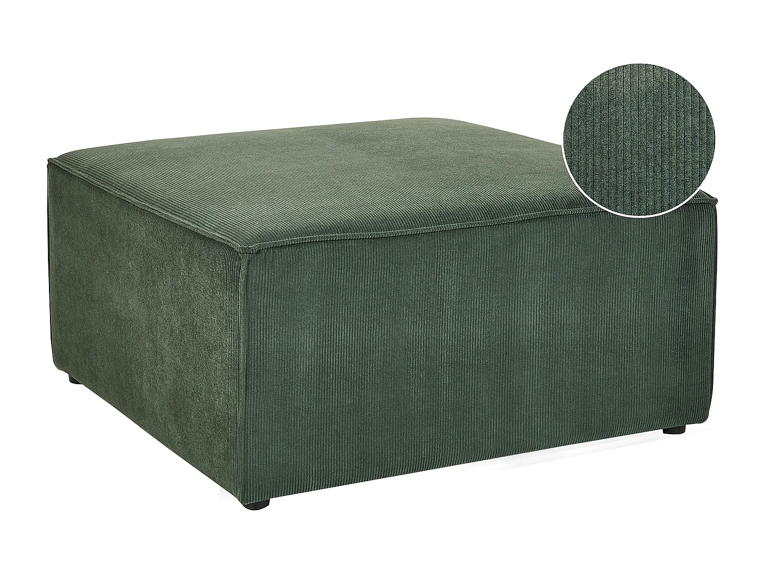 Ottoman LEMVIG Velours côtelé Vert