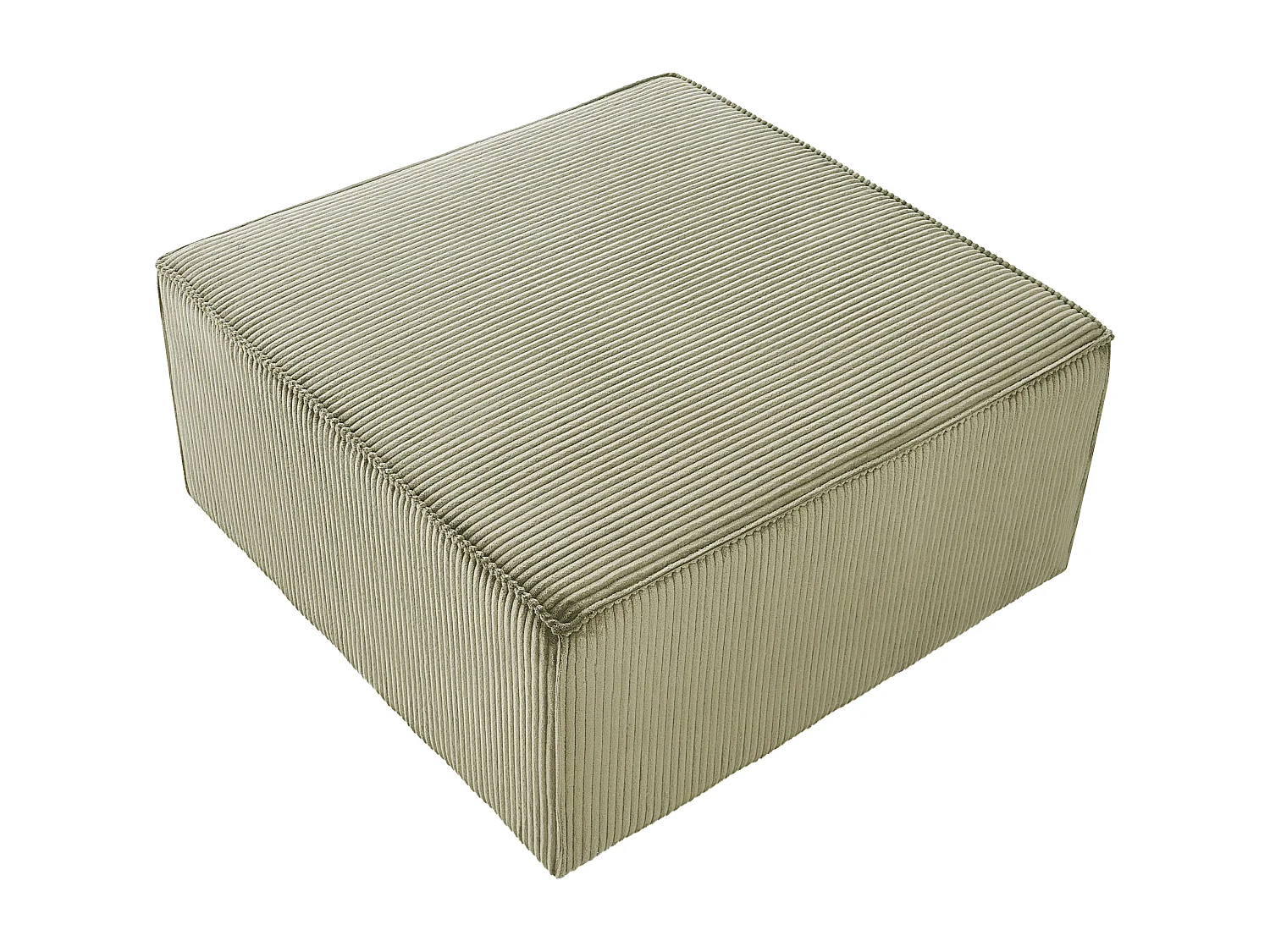 Ottoman LEMVIG Velours côtelé Vert