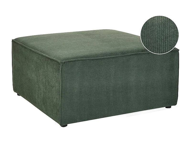 Otomana LEMVIG Sztruks Ciemnozielony