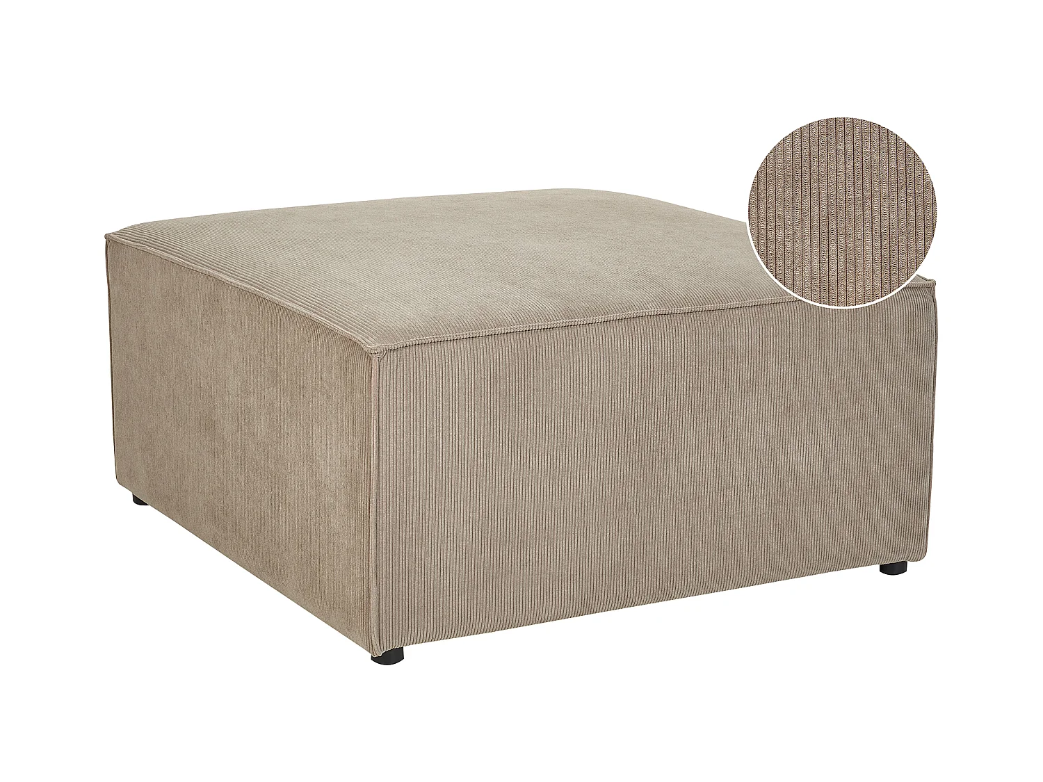 Ottoman LEMVIG Velours côtelé Taupe