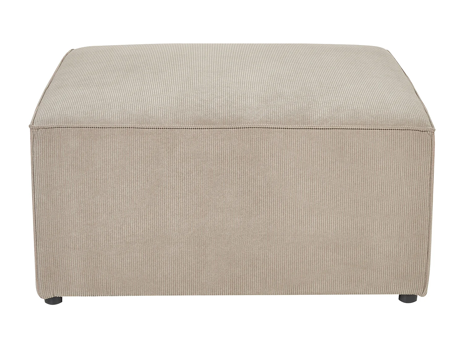 Moderne Ottomane Stoffbezug Cord beige taupe 1-Sitzer Pouf für Modulsofa Lemvig