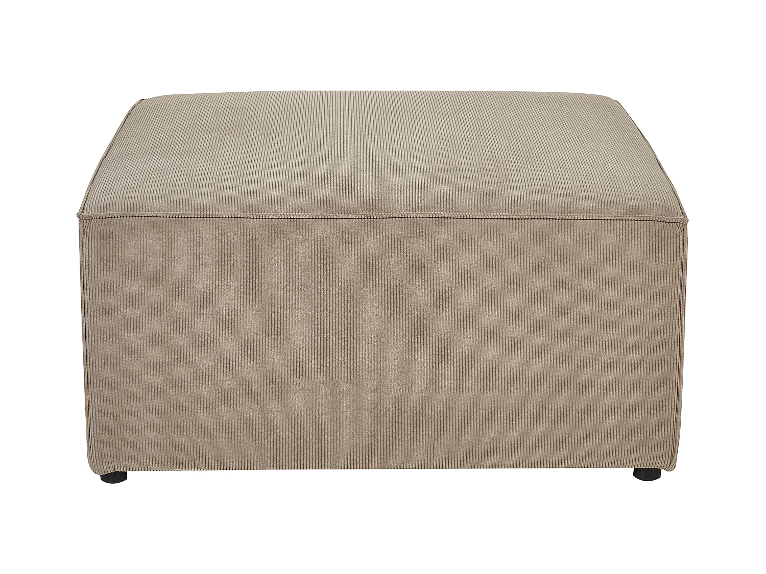 Moderne Ottomane Stoffbezug Cord beige taupe 1-Sitzer Pouf für Modulsofa Lemvig