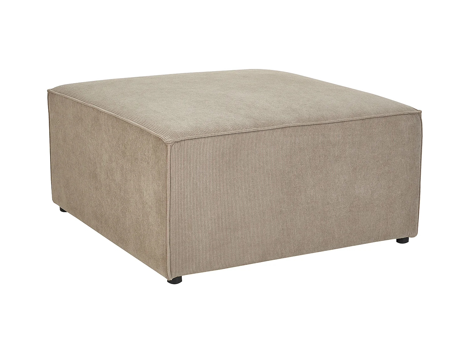 Moderne Ottomane Stoffbezug Cord beige taupe 1-Sitzer Pouf für Modulsofa Lemvig