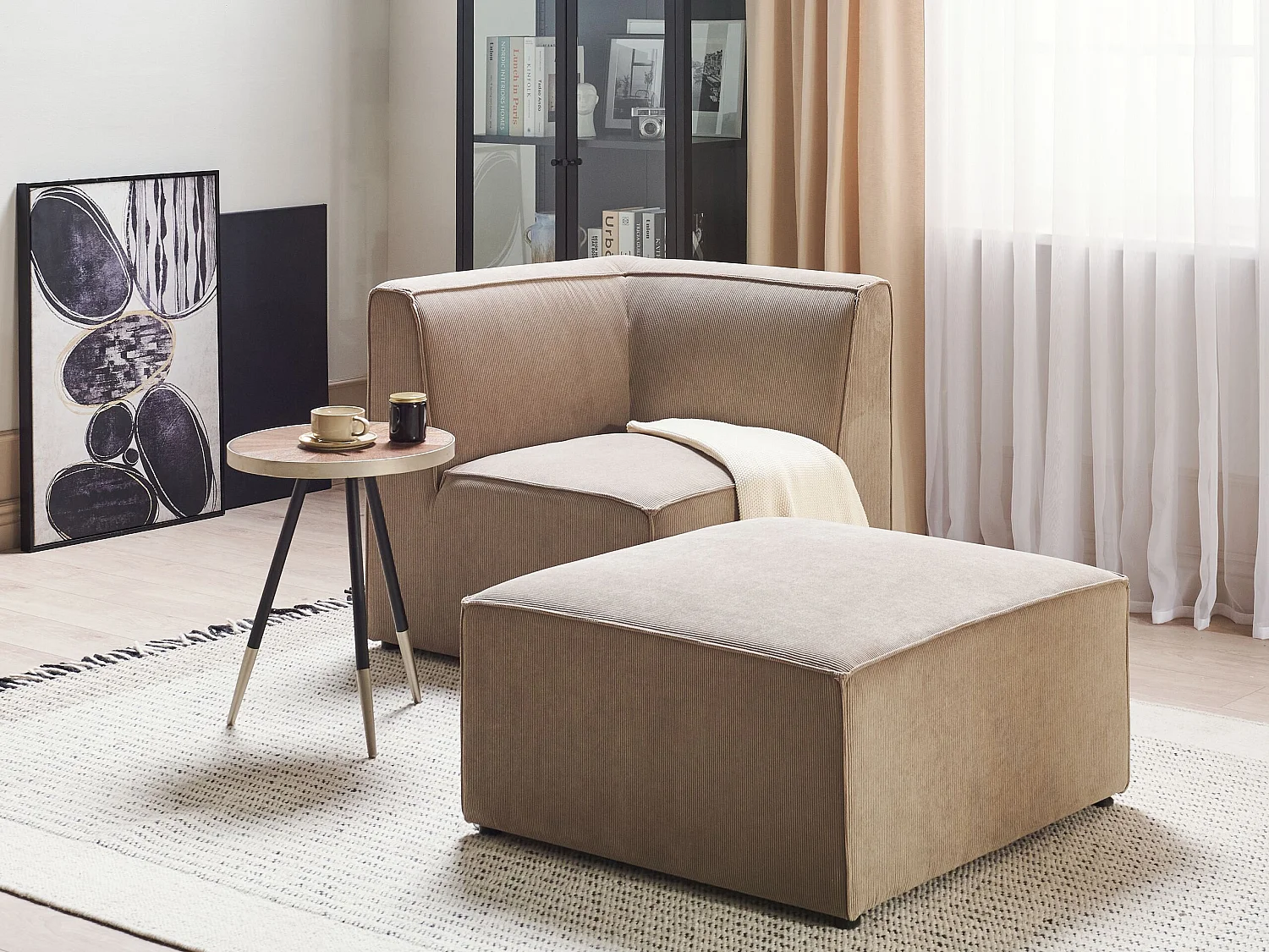Ottomaan LEMVIG Corduroy Taupe