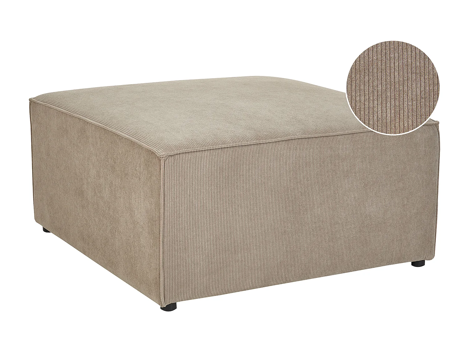 Ottoman LEMVIG Velours côtelé Taupe