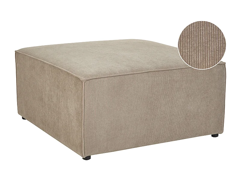 Ottoman LEMVIG Velours côtelé Taupe