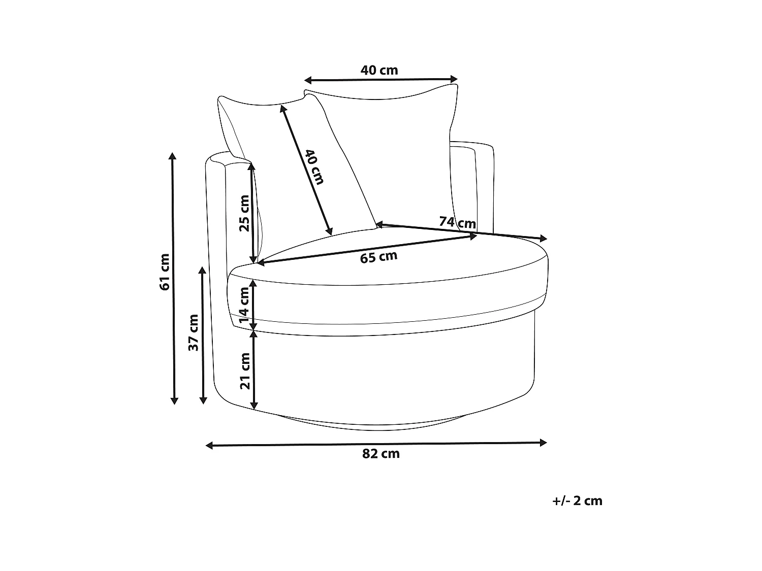 Fauteuil pivotant DALBY Tissu Beige clair