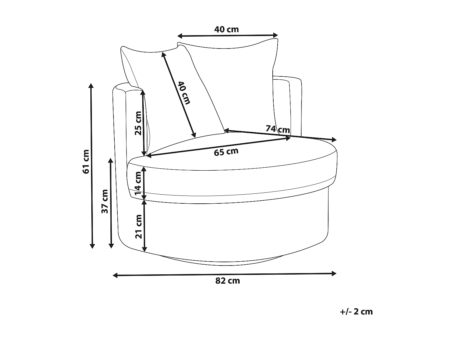 Fauteuil pivotant DALBY Tissu Beige clair