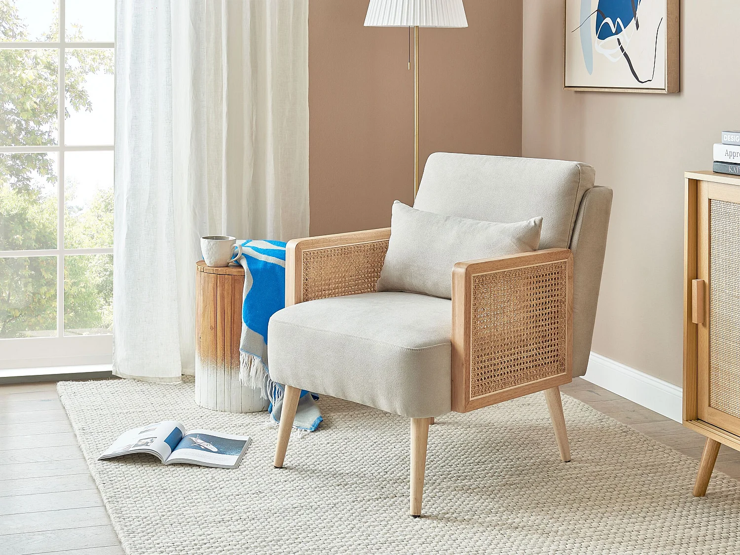 Poltrona ORUM Tessuto Beige chiaro