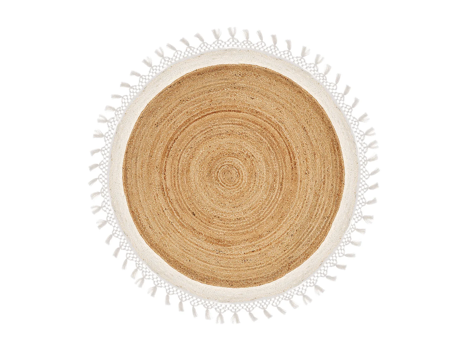 Vloerkleed MARTS ø 140 cm Jute Wit