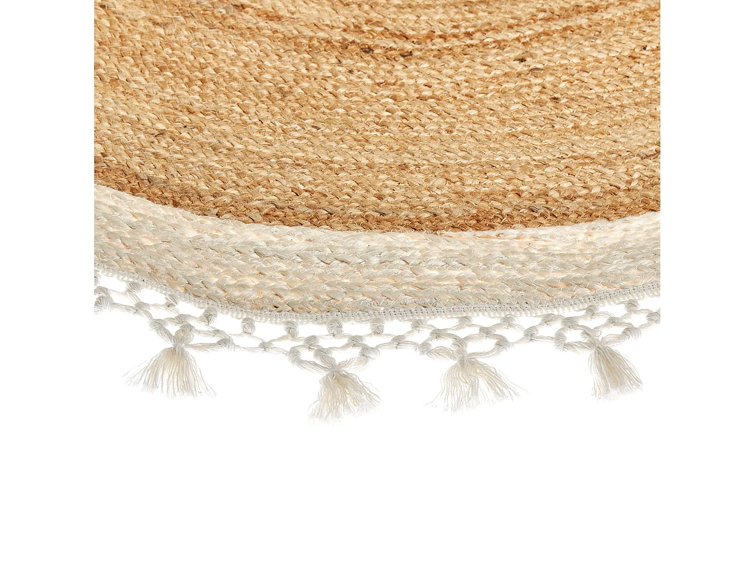 Vloerkleed MARTS ø 140 cm Jute Wit