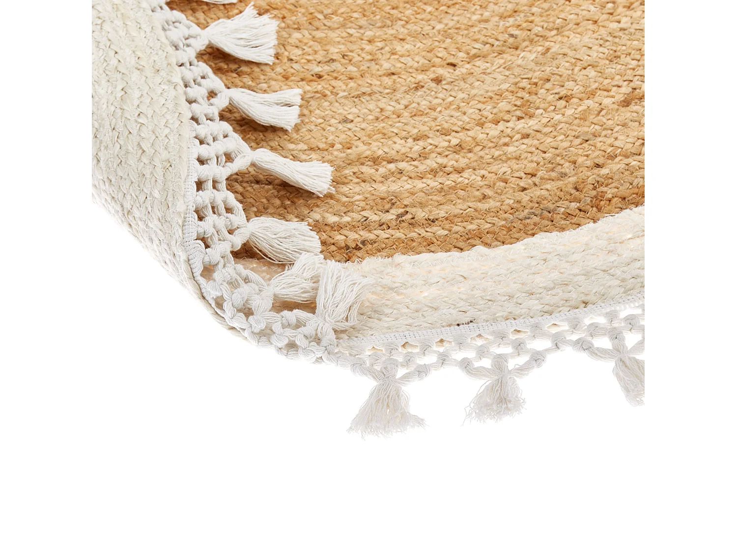 Vloerkleed MARTS ø 140 cm Jute Wit