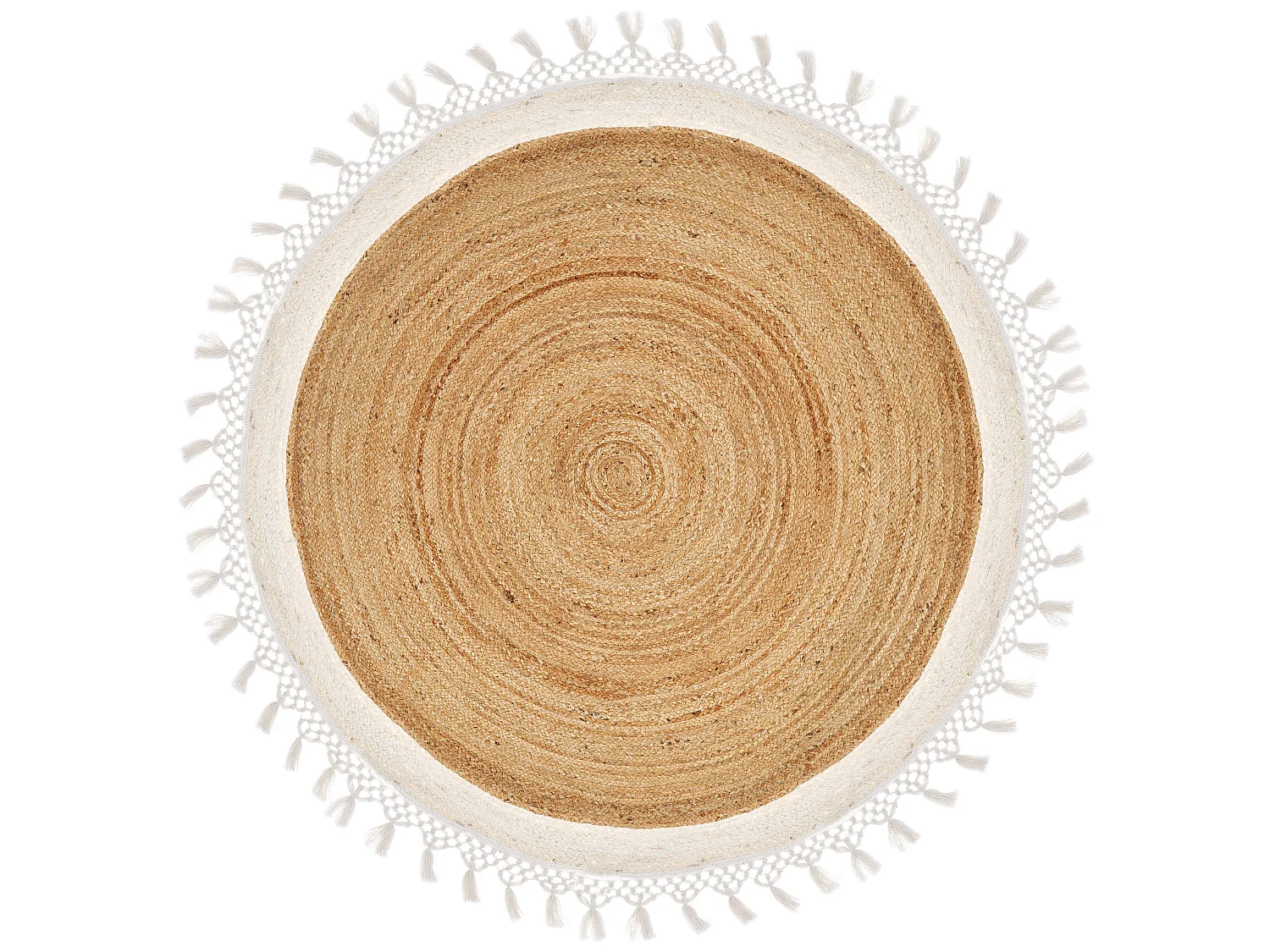 Rug MARTS White ø 140 cm Jute